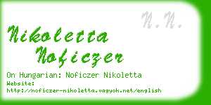 nikoletta noficzer business card